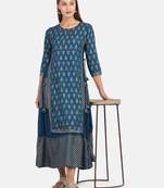 BLUE PRINTED KURTA