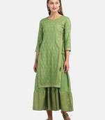 Green Printed Kurta