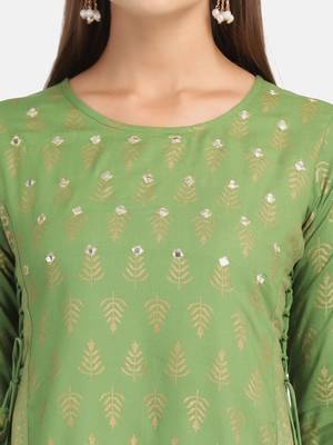 Green Printed Kurta 4