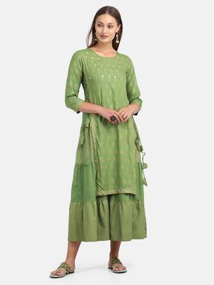 Green Printed Kurta 5