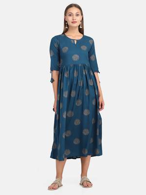 Royal Blue Printed Kurta 1