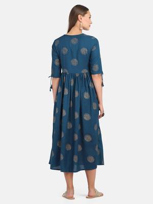 Royal Blue Printed Kurta 3