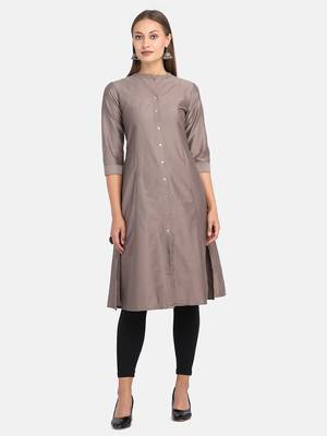 Grey Solid Kurta 2