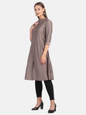 Grey Solid Kurta 3