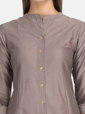 Grey Solid Kurta 5