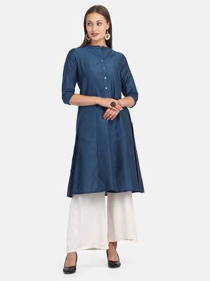 Blue Solid Kurta 2