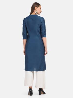 Blue Solid Kurta 4