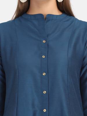 Blue Solid Kurta 5