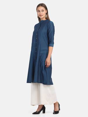Blue Solid Kurta 6