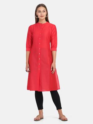 Red Solid Kurta 1