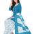 Blue Printed Cotton Unstitched Salwar- Kameez With Dupatta