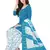 Blue Printed Cotton Unstitched Salwar- Kameez With Dupatta