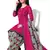 Pink Printed Cotton Unstitched Salwar- Kameez With Dupatta