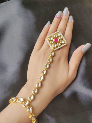Red Kundan Haath phool Hath Panja 1