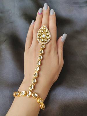 Golden Kundan Haath phool Hath Panja 1