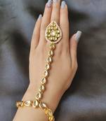 Golden Kundan Haath phool Hath Panja