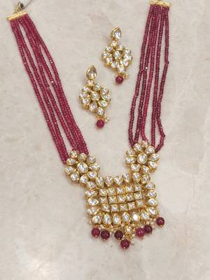 Maroon Kundan Necklace Set 2