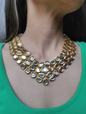 Golden Kundan Necklace Only 1
