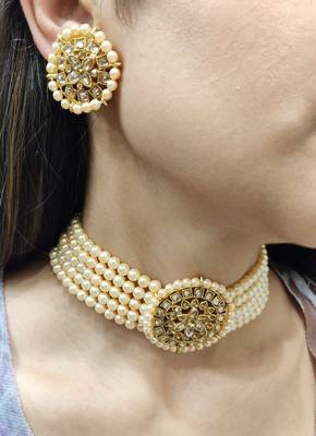 Off White Polki Choker Set 1