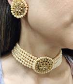 Off White Polki Choker Set