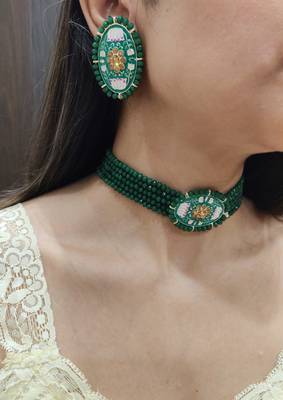 Green Meenakari Choker Set 1