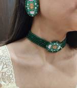 Green Meenakari Choker Set