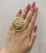 Golden Polki Ring