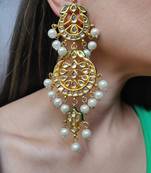 White Kundan Chandbali Earrings