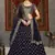 Navy blue sequins embroidered net semi-stitched lehenga for wedding