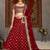 Red sequins embroidered net semi-stitched lehenga for wedding