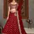 Red sequins embroidered net semi-stitched lehenga for wedding