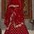 Red sequins embroidered net semi-stitched lehenga for wedding