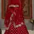 Red sequins embroidered net semi-stitched lehenga for wedding