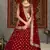 Red sequins embroidered net semi-stitched lehenga for wedding