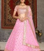 Hypnotizing Pink sequins embroidered net Semi Stitched Lehenga choli
