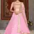 Pink sequins embroidered net semi stitched lehenga