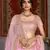 Pink sequins embroidered net semi stitched lehenga