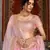 Pink sequins embroidered net semi stitched lehenga