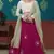 Dark-pink Pigment Foil Printed georgette semi stitched Party lehenga