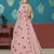 Peach Pigment Foil Printed georgette semi stitched Party lehenga