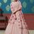 Peach Pigment Foil Printed georgette semi stitched Party lehenga