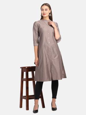 Grey Solid Kurta 1