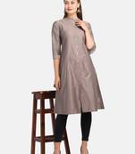 Grey Solid Kurta