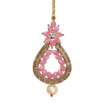 Pink maang-tikka 1