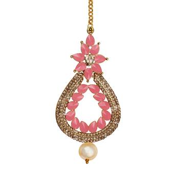 Pink maang-tikka 1