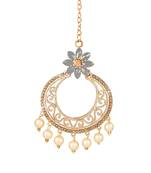 Grey diamond maang-tikka