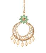 Green diamond maang-tikka