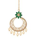 Green diamond maang-tikka