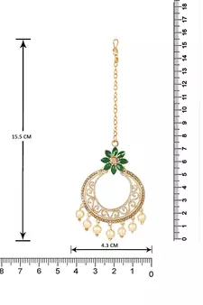 Green diamond maang-tikka
