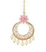 Pink diamond maang-tikka